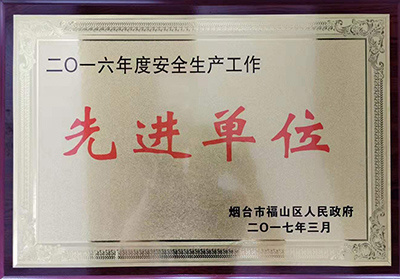 福山区人民政府授予 2016年度安全生产工作先进单位